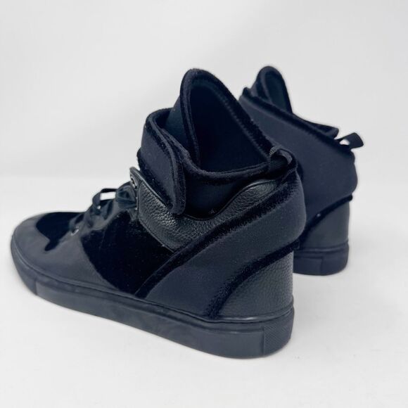 BALENCIAGA | Black Tess Velvet & Neoprene High Top Sneakers Women’s Size 38 - Picture 4 of 10